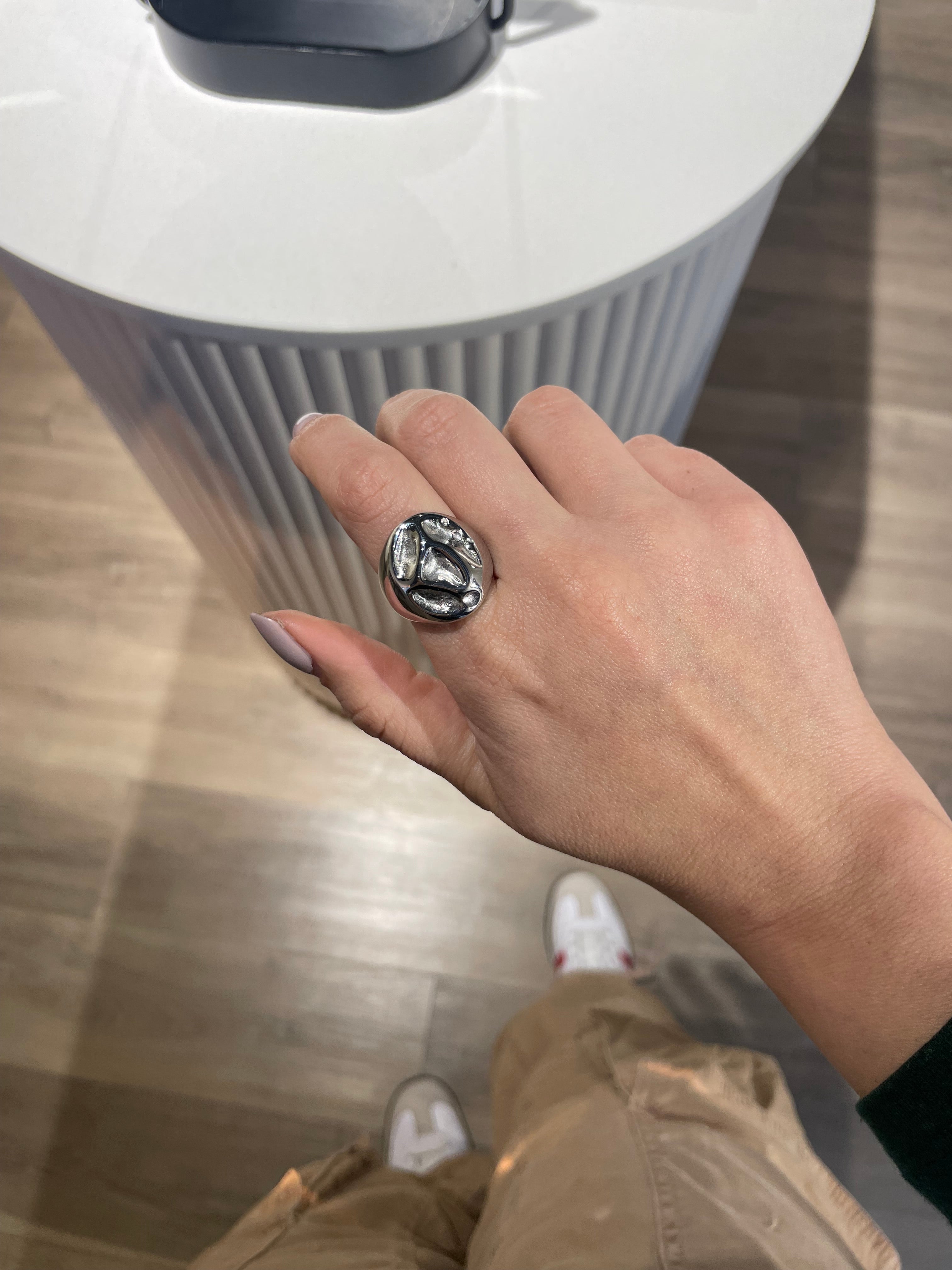 Anillo huella silver