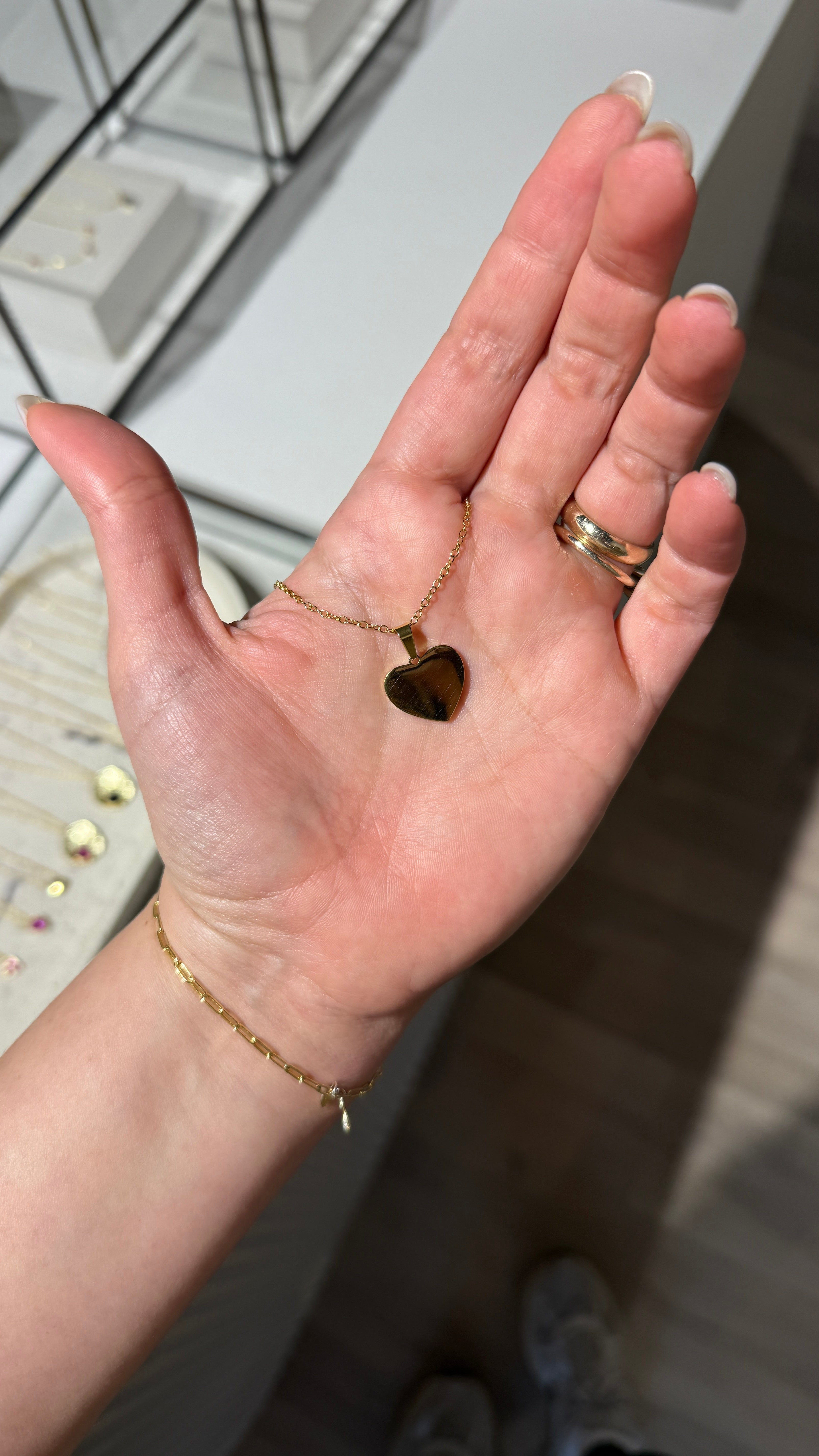 Corazón acero gold
