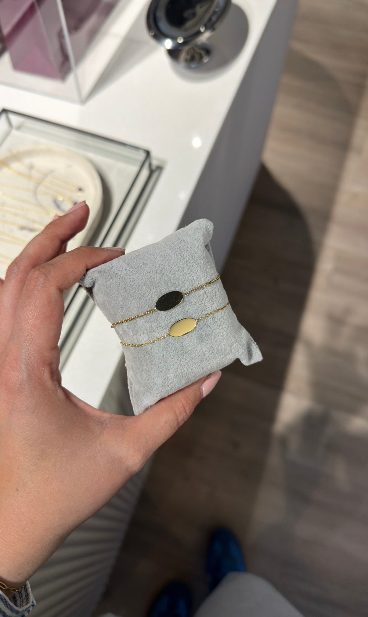 Pulsera ovalada para compartir gold