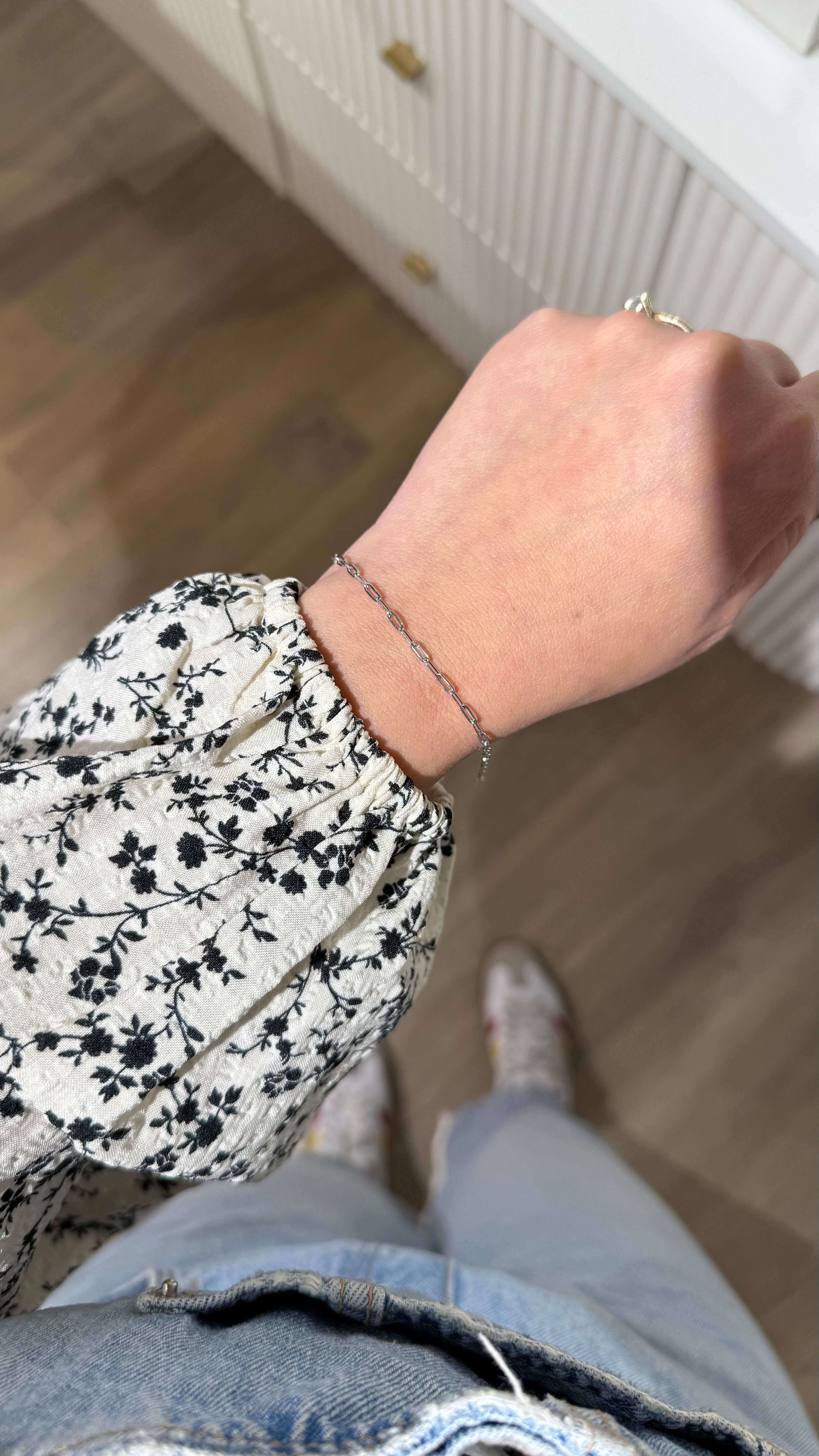 Pulsera clip plateada permanente