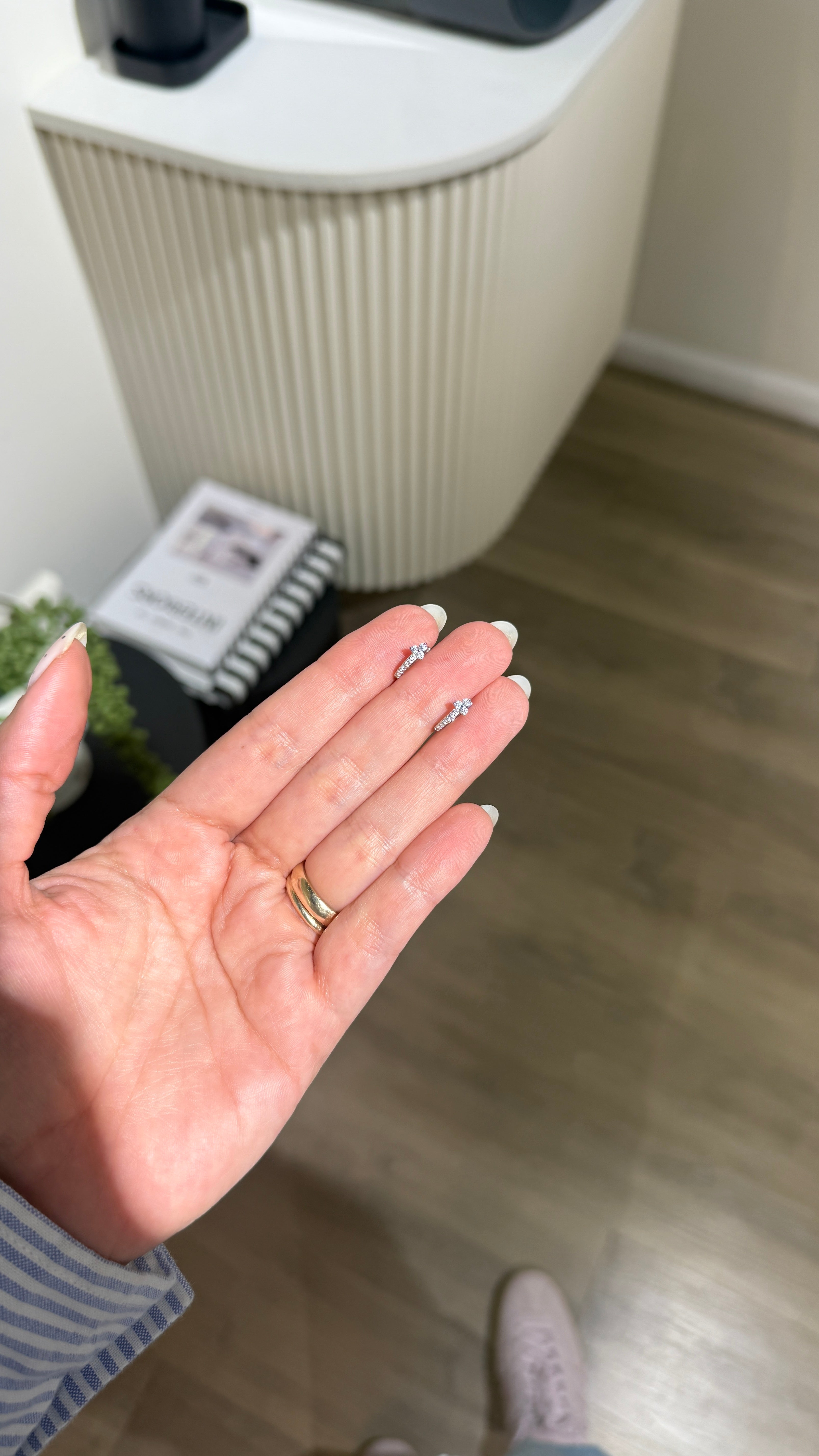 Aro flor de luz silver