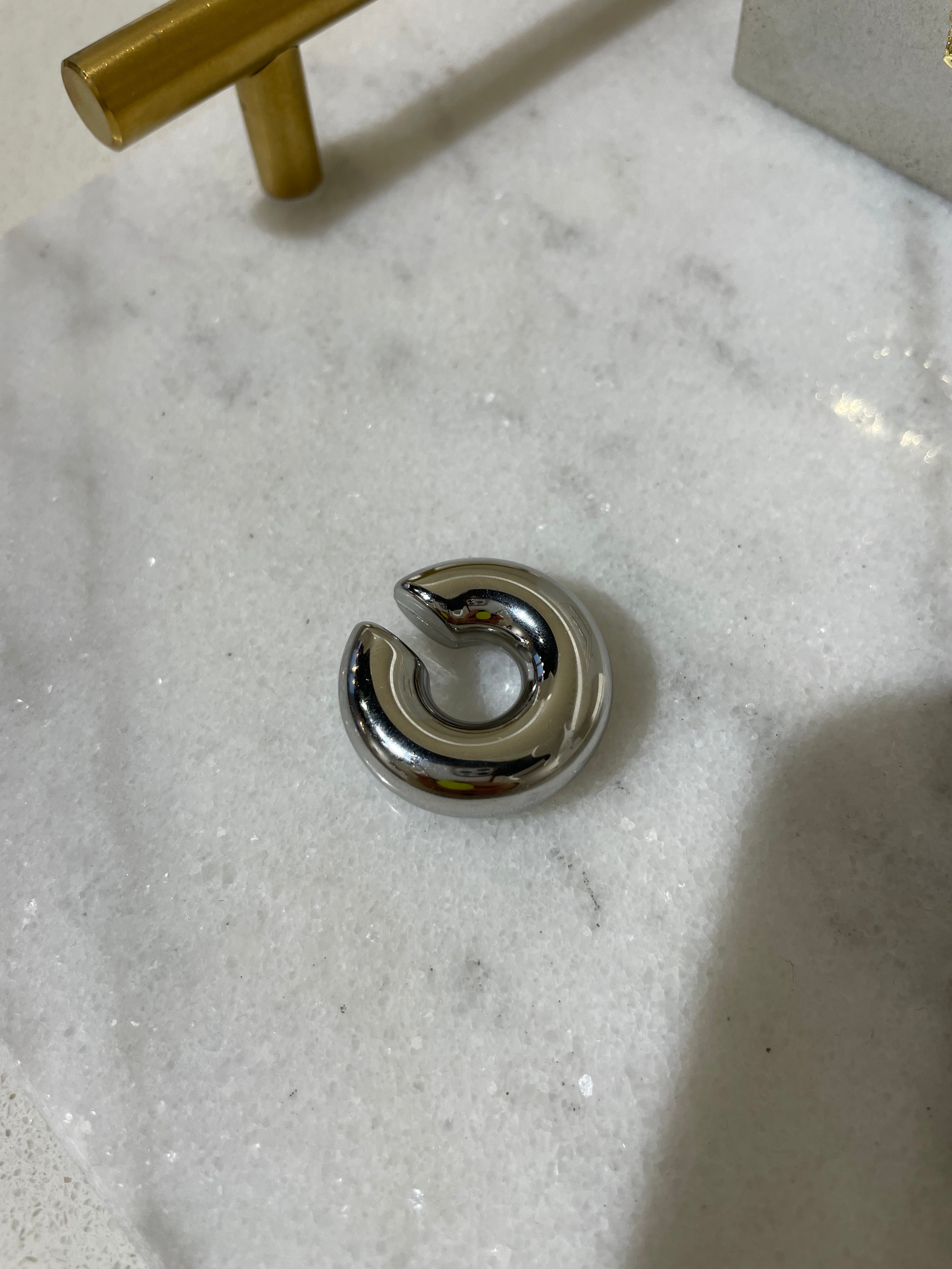 Silver ear cuff
