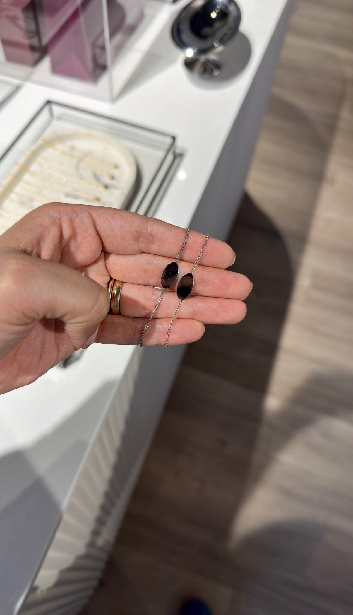 Pulsera ovalada para compartir silver