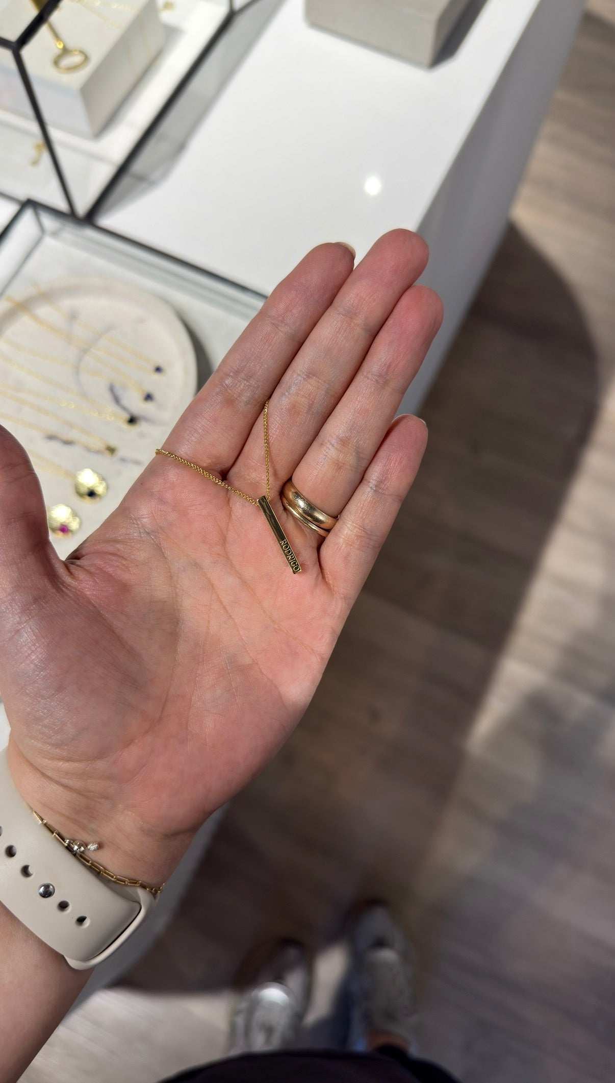 Placa lineal gold unisex