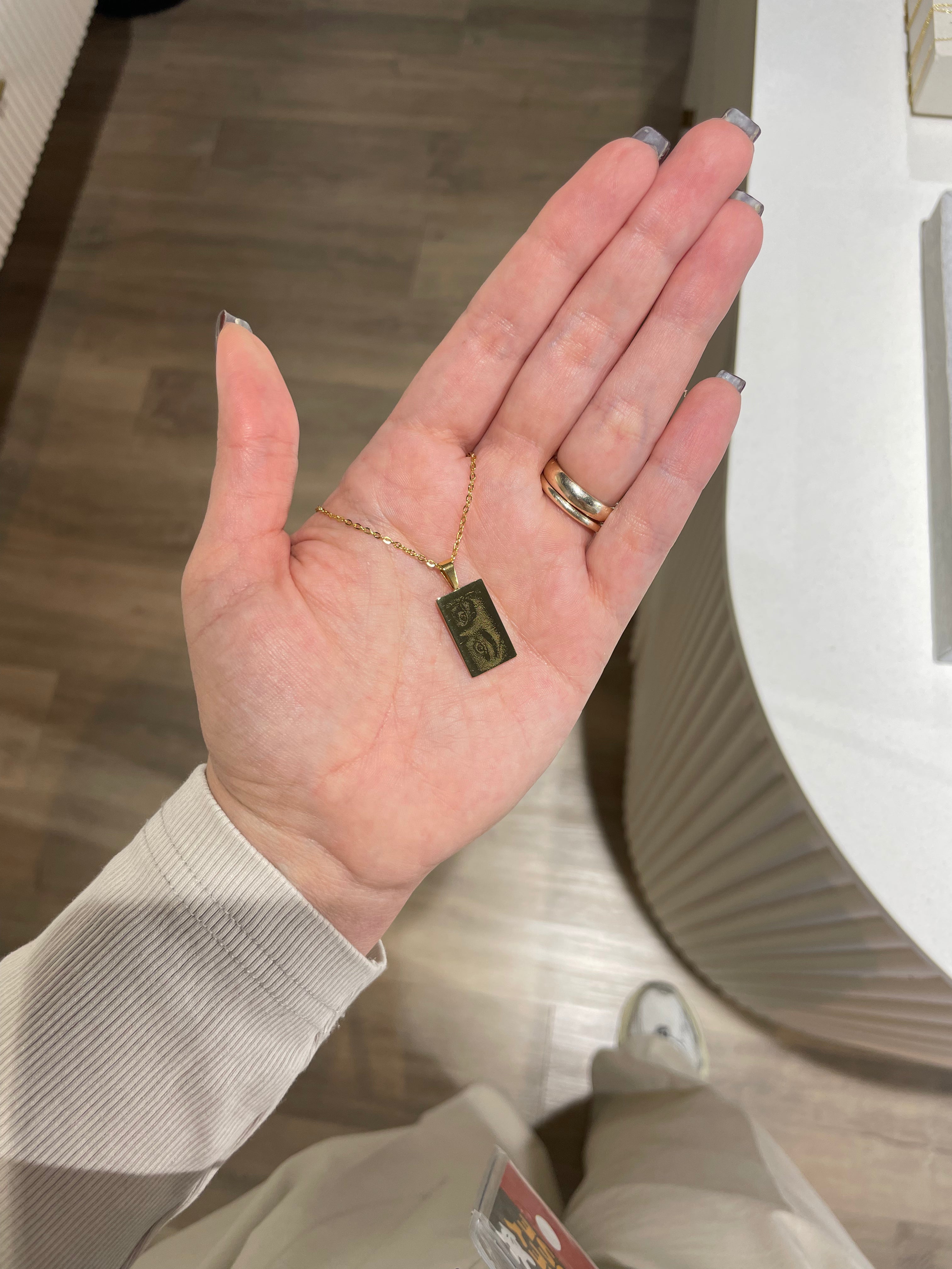 Placa acero gold unisex