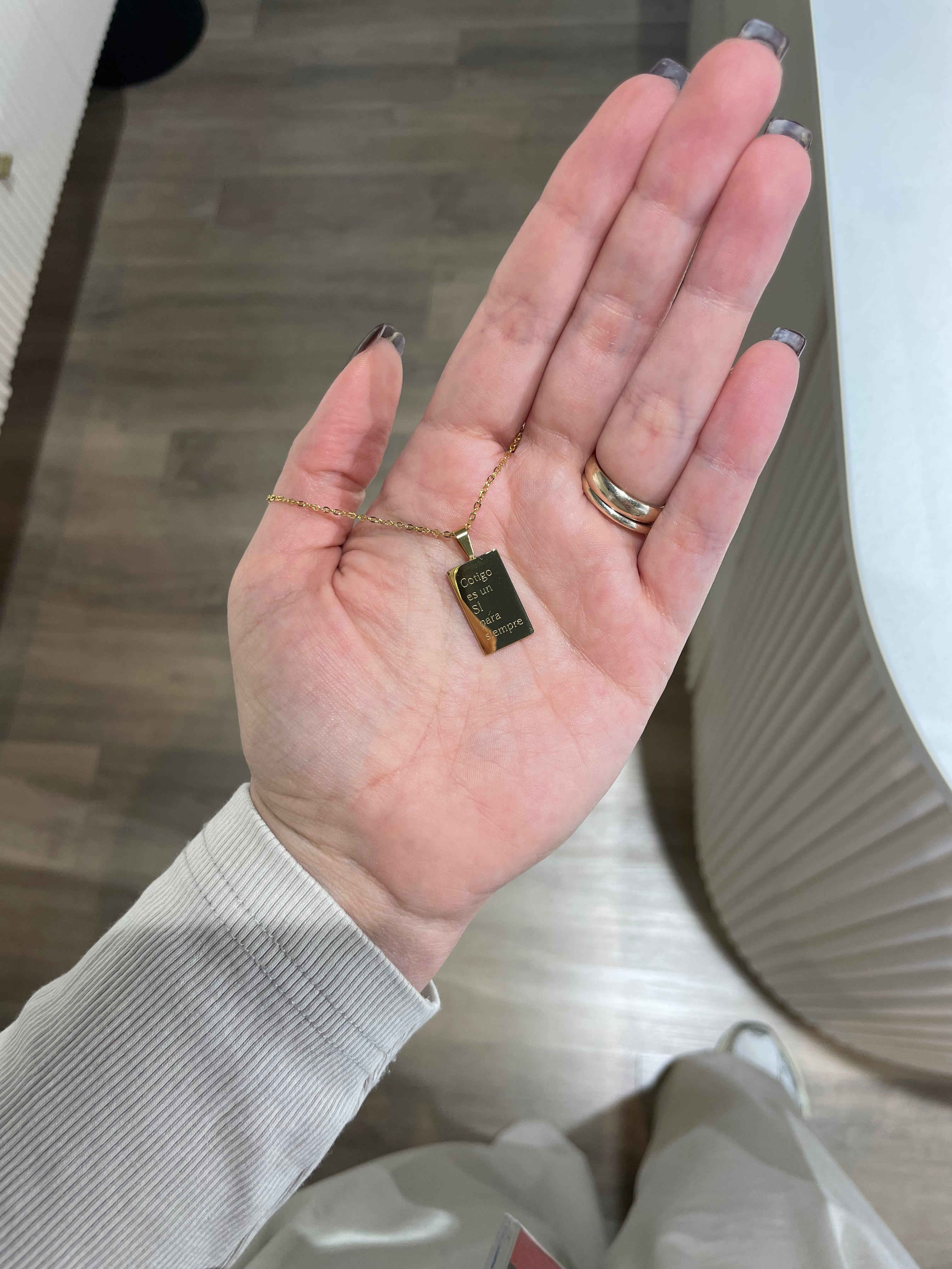 Placa acero gold unisex