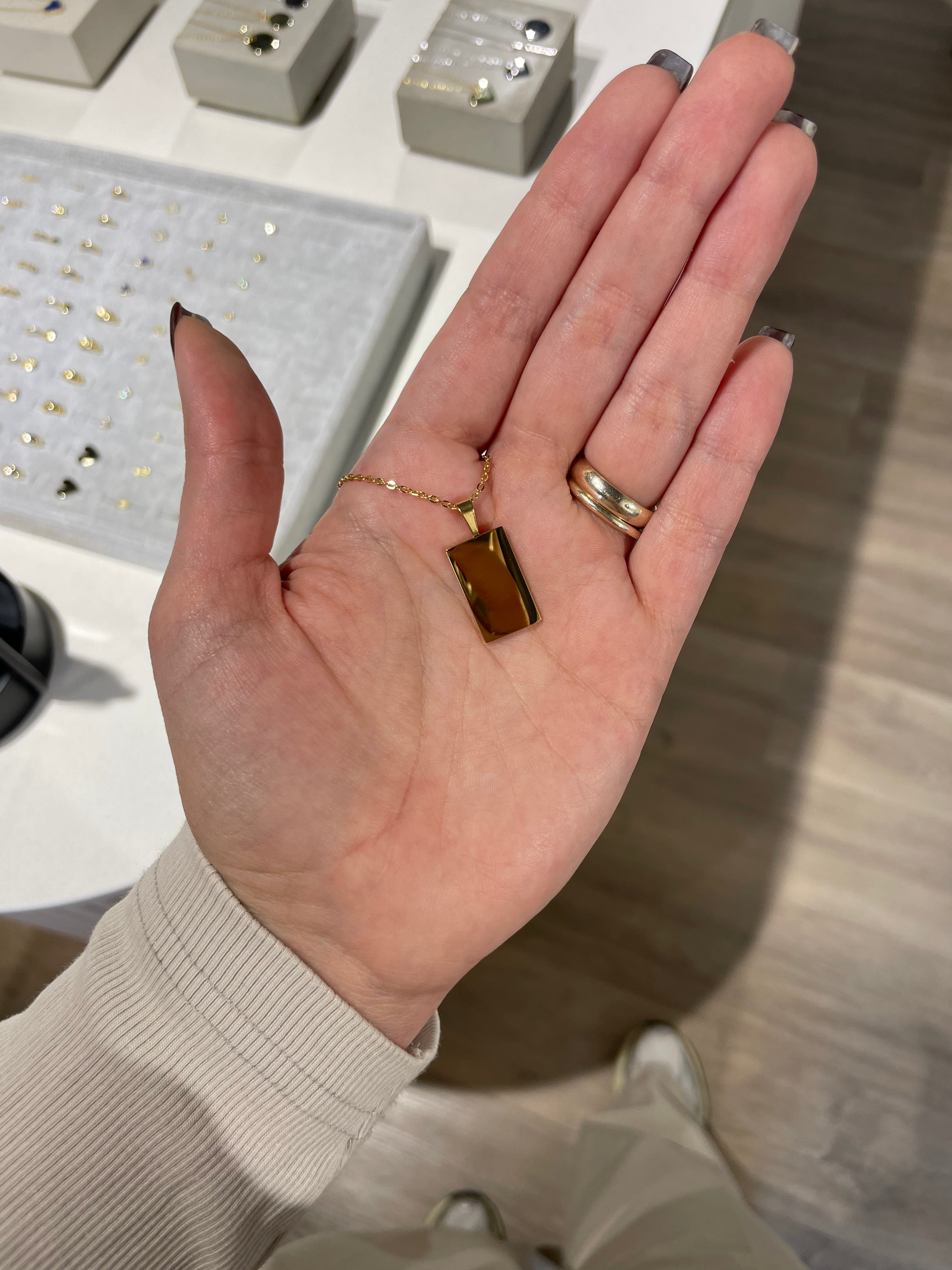 Placa acero gold unisex